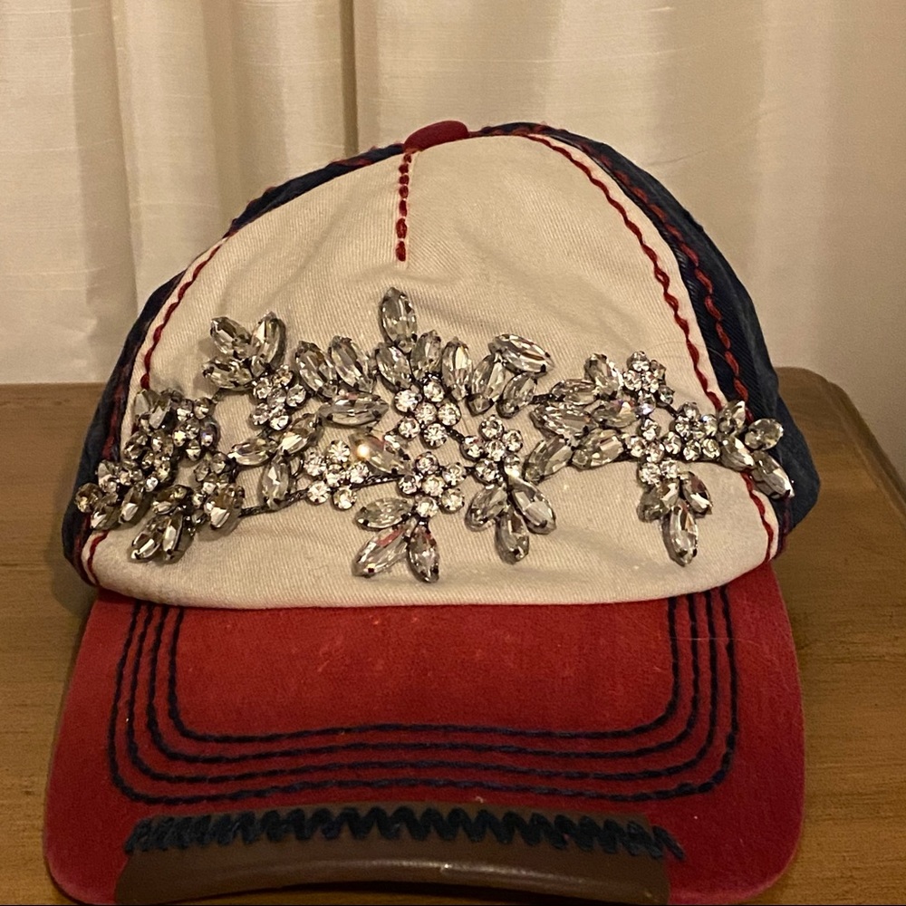 Blinged Out Red White & Blue Hat
